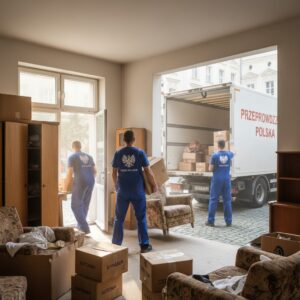 ekipa wywożąca meble na wyspisko